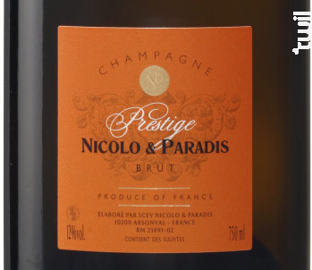 Champagne Prestige - Champagne Nicolo et Paradis - Non millésimé - Effervescent