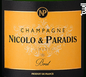 Tradition Brut - Champagne Nicolo et Paradis - Non millésimé - Effervescent