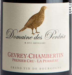 Gevrey Chambertin Premier Cru La Perrière - Domaine des Perdrix - 2019 - Rouge