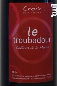 Le Troubadour - Domaine Croix Saint Julien - 2019 - Rouge