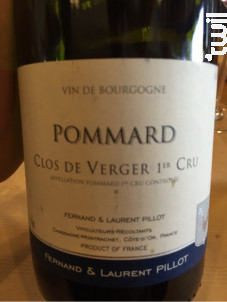 Pommard 1er cru Clos de Verger - Domaine Fernand & Laurent Pillot - 2018 - Rouge