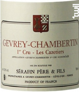 GEVREY CHAMBERTIN 1er cru Les Cazetiers - Sérafin Père & Fils - 2020 - Rouge