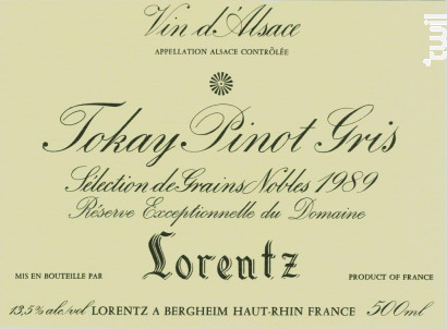 PINOT GRIS SELECTION DE GRAINS NOBLES - Gustave Lorentz - 1988 - Blanc