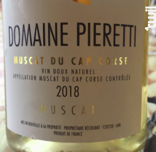 Muscat - Domaine Pieretti - 2018 - Blanc