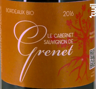 Le Cabernet-Sauvignon de Grenet - Domaine Chibaou - 2019 - Rouge
