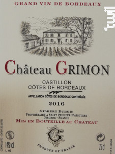Château Grimon - Château Grimon - 2016 - Rouge