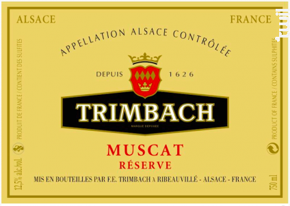 Muscat Réserve - Trimbach - 2012 - Blanc