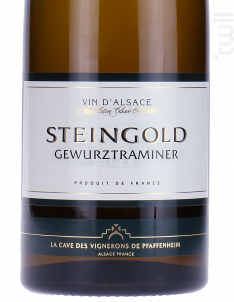 Gewurztraminer Steingold - La Cave des Vignerons de Pfaffenheim - 2012 - Blanc