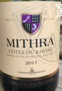 Mithra - Vignerons Ardéchois - 2017 - Rouge