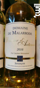 Douceur d'Automne - Gaston Mansanné - Domaine de Malarrode - 2016 - Blanc