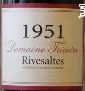 Rivesaltes - Domaine Tricoire - 1951 - Rouge