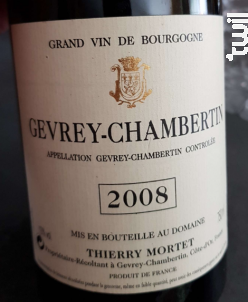 Gevrey-Chambertin - Domaine Thierry Mortet - 2019 - Rouge