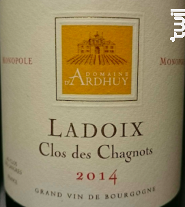 Ladoix Clos des Chagnots Monopole - Domaine d'Ardhuy - 2020 - Rouge