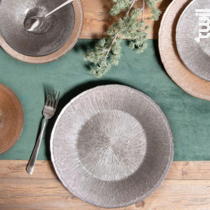 Assiette À Dessert Glitter Grise 21 Cm lot De 6 - table passion -  - 