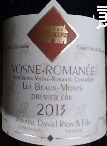Vosne-Romanée 1er Cru - Les Beaux-Monts - Domaine Daniel Rion & Fils - 2013 - Rouge