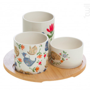 Plat Rond Et Ses 3 Bols Loris - Amadeus -  - 