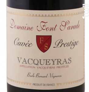 Vacqueyras Cuvée Prestige - Domaine Font Sarade - 2015 - Rouge