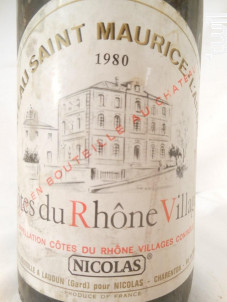 Château Saint Maurice L'ardoise - Château Saint Maurice - 1980 - Rouge