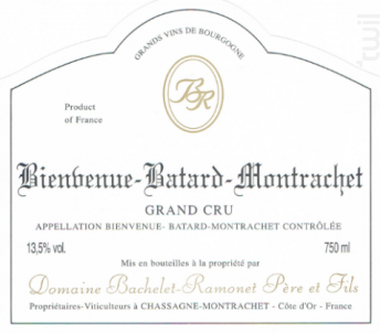 BIENVENUE BATARD MONTRACHET Grand cru - Domaine Bachelet-Ramonet - 2013 - Blanc