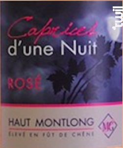 Caprices d'une nuit. - Domaine Haut Montlong - 2016 - Rosé