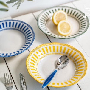 Assiette Creuse Napoli Bleue 22 Cm lot De 6 - table passion -  - 