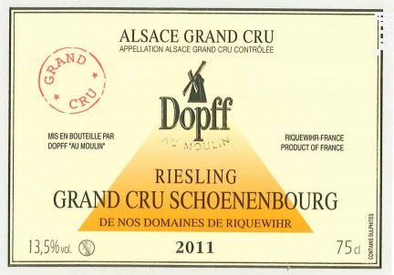 Riesling Grand Cru Schoenenbourg de Riquewihr - Dopff Au Moulin - 2015 - Blanc