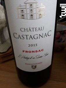 Château Castagnac - Fronsac - Vignobles Coudert - 2020 - Rouge