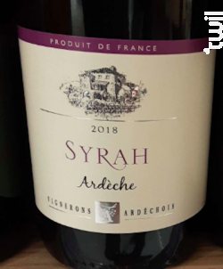 Syrah - Ardèche - Vignerons Ardéchois - 2018 - Rouge