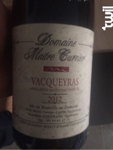 AOC Vacqueyras - Domaine Maître Curnier - 2010 - Rouge