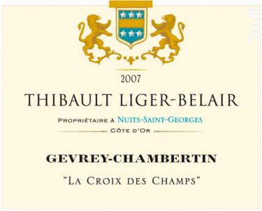 GEVREY CHAMBERTIN LA CROIX DES CHAMPS - Thibault Liger-Belair - 2009 - Rouge
