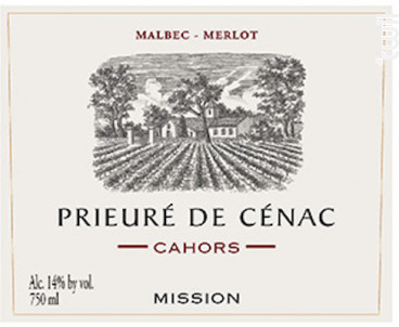 Le Prieuré de Cenac - Vignobles Saint Didier Parnac - 2013 - Rouge