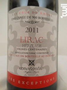Lirac - Oenotentic - 2011 - Rouge
