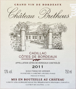 Château Brethous 2011 classique - Château Brethous - 2011 - Rouge