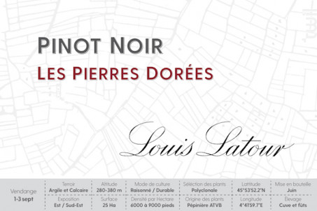 Pinot Noir les Pierres Dorées - Maison Louis Latour - 2018 - Rouge