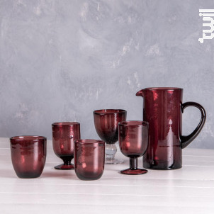 Verre À Pied Luberon Bullé Violet lot De 6 - table passion -  - 