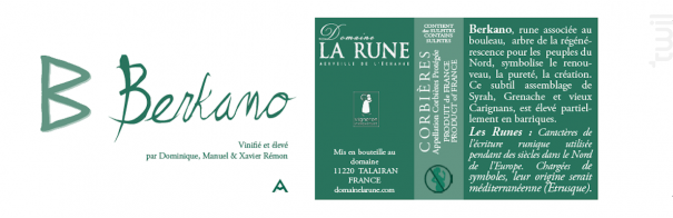 Berkano - Domaine La Rune - 2012 - Rouge