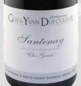 Santenay Clos Genets - Domaine Guy et Yvan Dufouleur - 2017 - Blanc