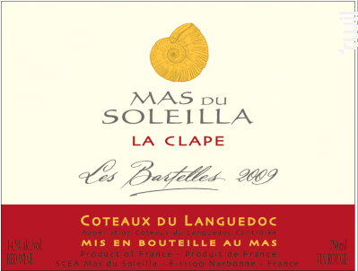 Les Bartelles - Mas du Soleilla - 2014 - Rouge