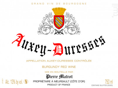 Auxey-Duresses - Domaine Thierry et Pascale Matrot - 2015 - Rouge