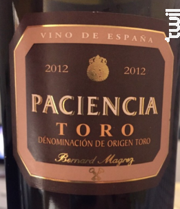 Paciencia Toro - Bernard Magrez - 2016 - Rouge
