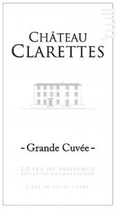 Grande cuvée Rouge - Château Clarettes - 2017 - Rouge