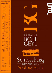 Riesling Grand Cru Schlossberg - Domaine BOTT GEYL - 2013 - Blanc