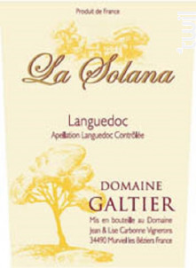 La Solana - Domaine Galtier - 2021 - Rouge
