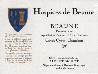 Beaune Premier Cru Cyrot-Chaudron - Albert Bichot - 2020 - Rouge