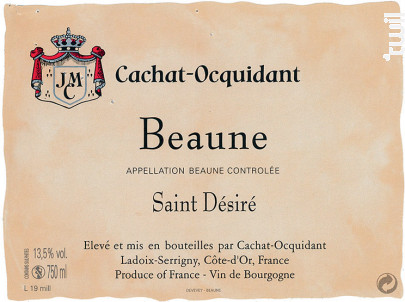 BEAUNE 'ST DESIRE' - Domaine Cachat-Ocquidant - 2017 - Rouge