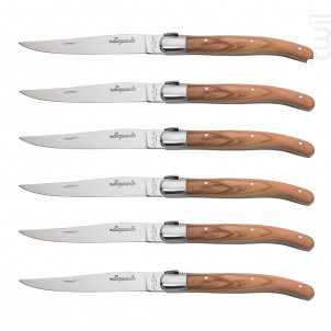 Coffret 6 Couteaux Laguiole Bois Olivier - jean dubost -  - 