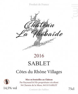 Sablet - Château La Thébaïde - 2021 - Rouge