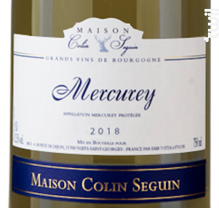 Mercurey Cuvée Excellence - Maison Colin Seguin - 2018 - Blanc