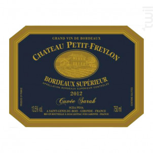Cuvée Sarah Château Petit Freylon - Château Petit-Freylon - 2015 - Rouge