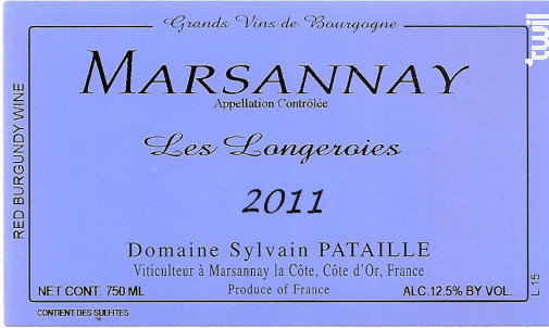 Les Longeroies - Domaine Sylvain Pataille - 2023 - Rouge